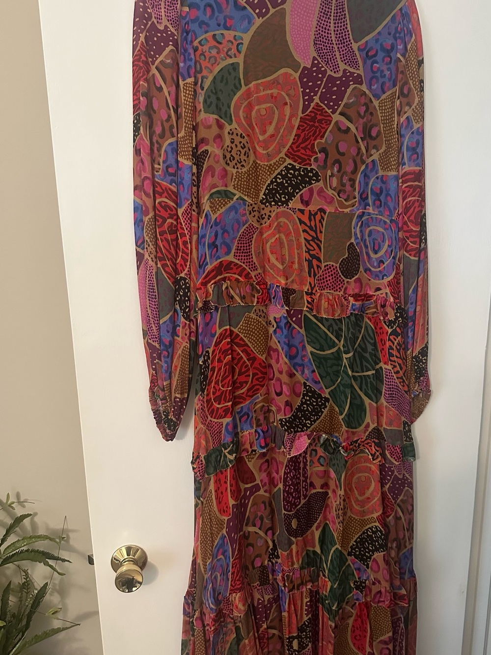 FARM Rio Multicolor Floral & Abstract Long Sleeve Maxi Dress